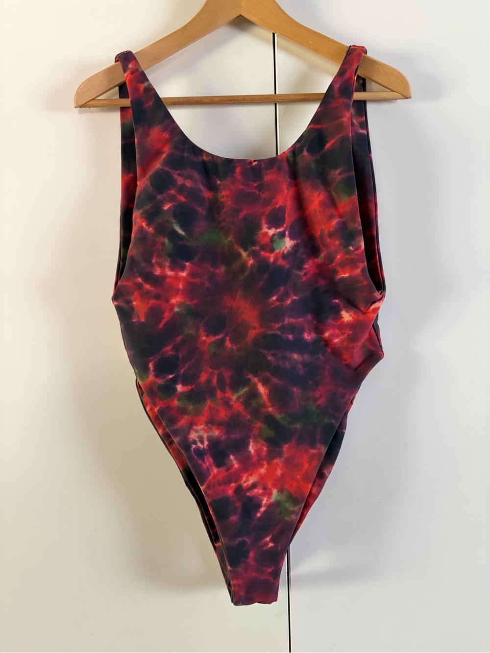Skatie Molly Tie-Dye Red & Black One-Piece Swimsuit